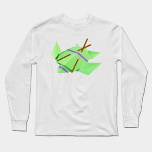 Origami ninja turtle Donatello Long Sleeve T-Shirt